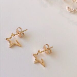 Tiny Star Earrings 18k Gold Plated 925 Sterling Silver Luxury